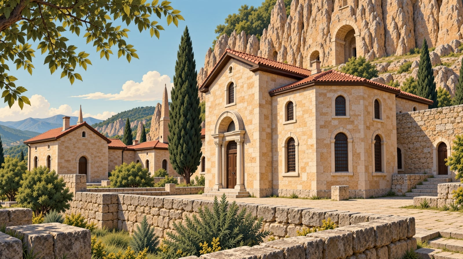 Adır Island (Lim) Saint Georges Monastery çizimi, Van