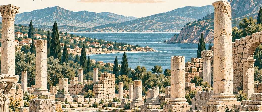 Adramytteion Ancient City çizimi, Balıkesir