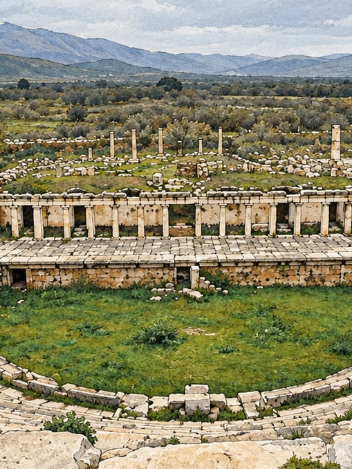 Aphrodisias Archaeological Site çizimi, Aydın