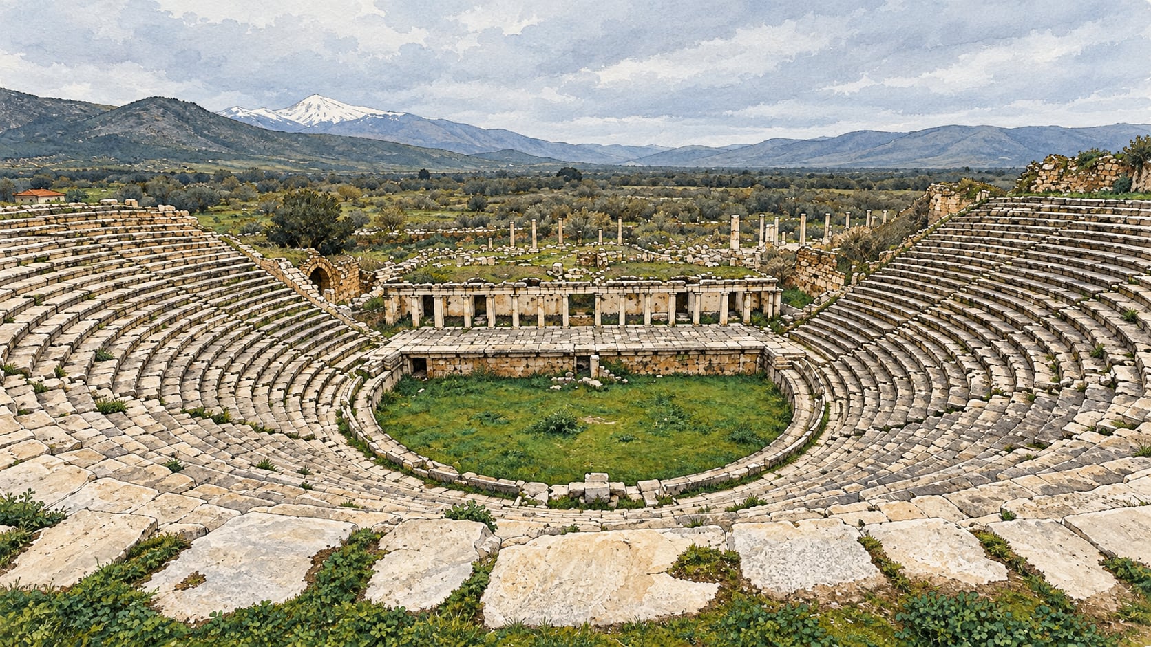Aphrodisias Archaeological Site çizimi, Aydın