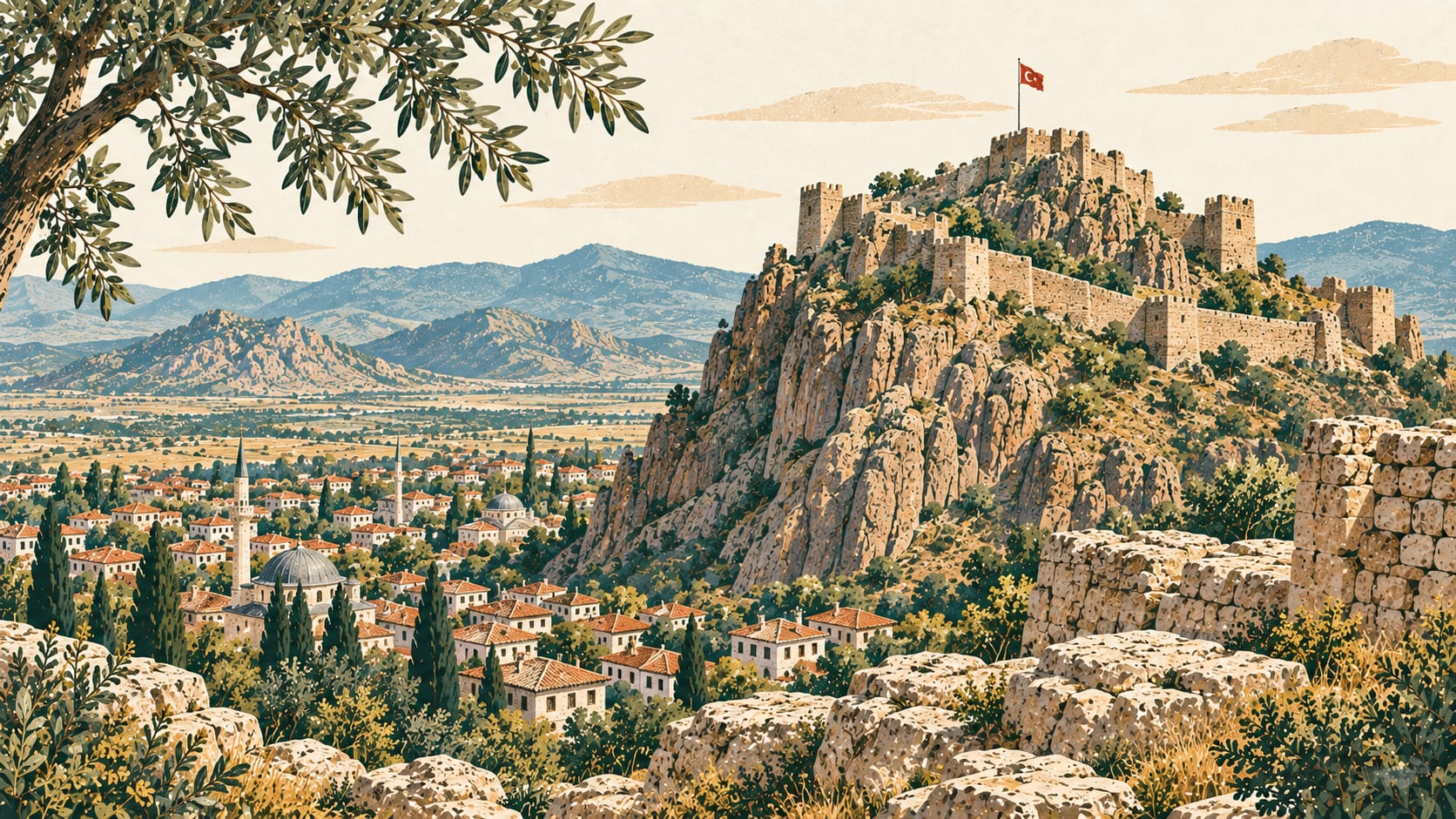 Afyonkarahisar Kalesi çizimi, Afyonkarahisar