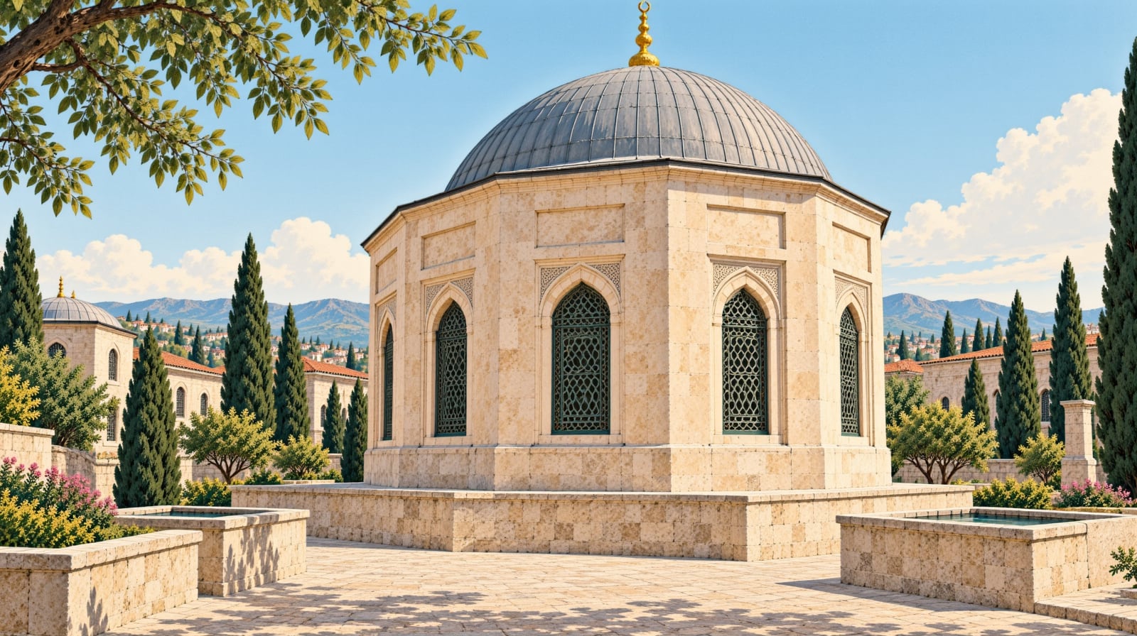 Ahi Bayram (Ahi İbrahim) Tomb çizimi, Aydın