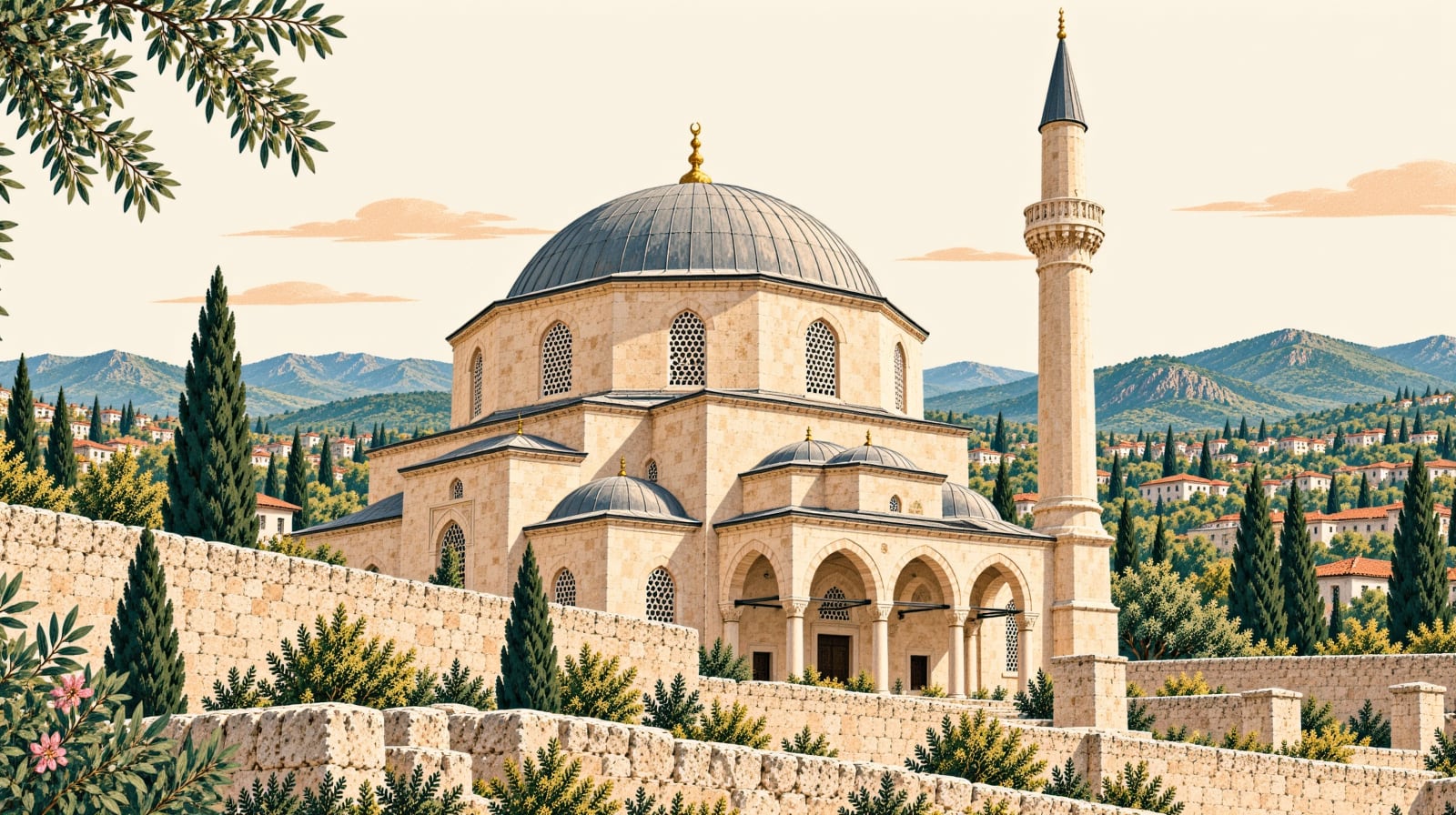 Ahi Elvan Mosque çizimi, Ankara