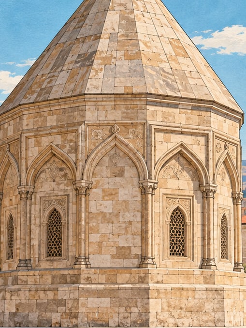 Ilustración: Torre-mausoleo de Ahi Emir Ahmed, Sivas