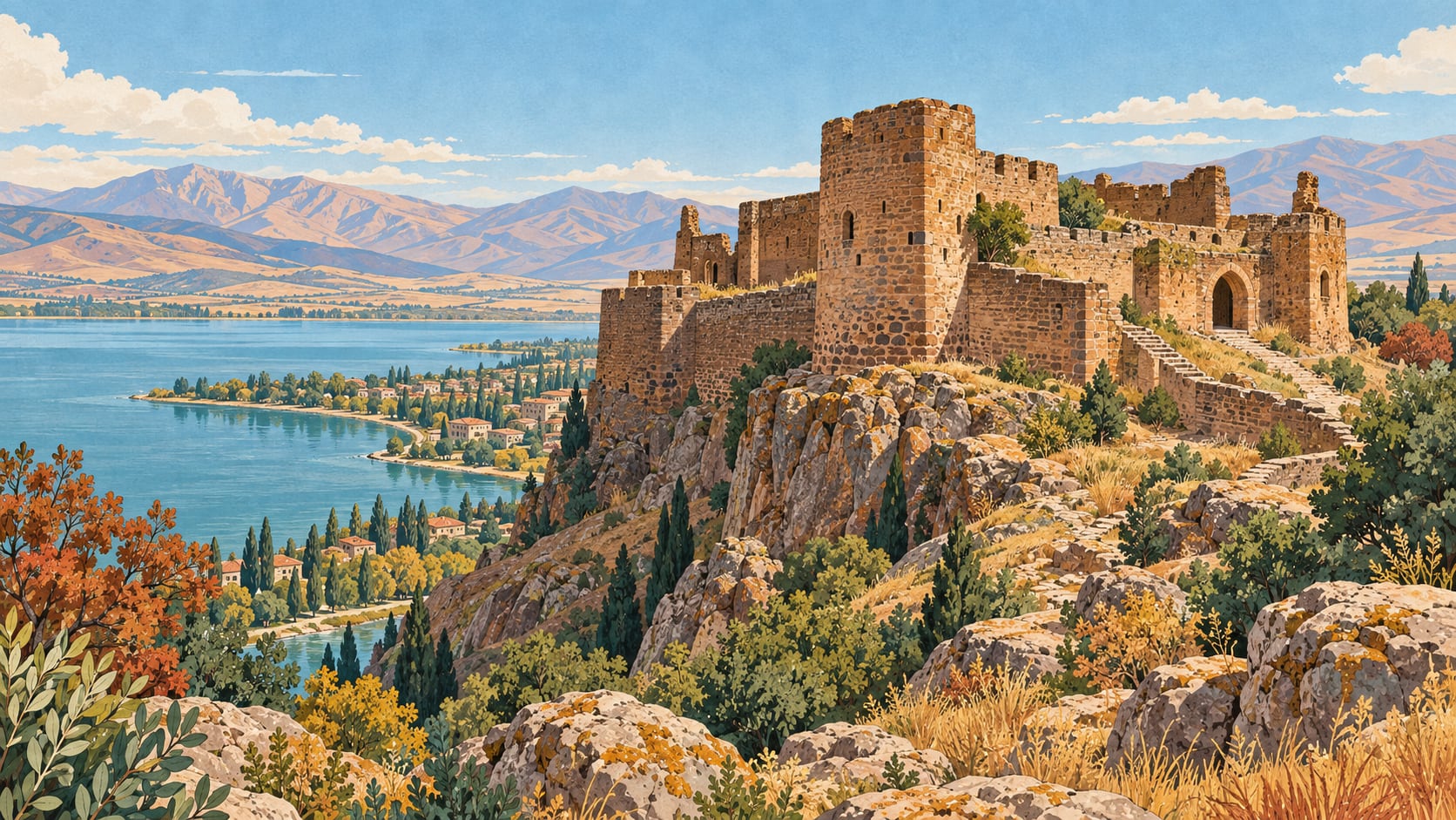 Ahlat Coastal Castle çizimi, Bitlis