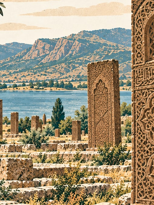 Ahlat Selçuklu Mezarlığı çizimi, Bitlis