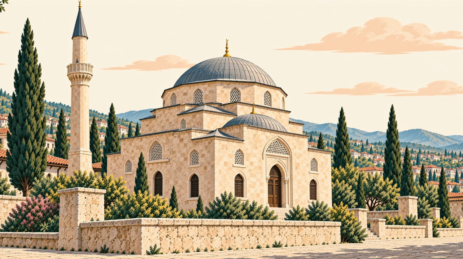 Ahmet Şemsi Paşa Mosque çizimi, Aydın