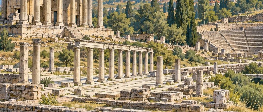 Aizanoi Archaeological Site çizimi, Kütahya