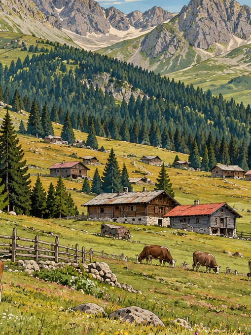 Ilustración: Meseta de Akçaabat-Karadağ, Trabzon
