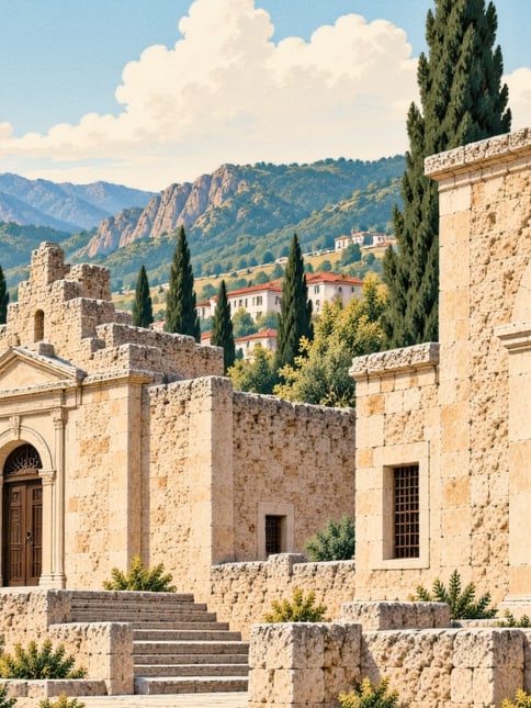 Ilustración: Ruinas de la ciudad isleña de Akçakale, Ardahan