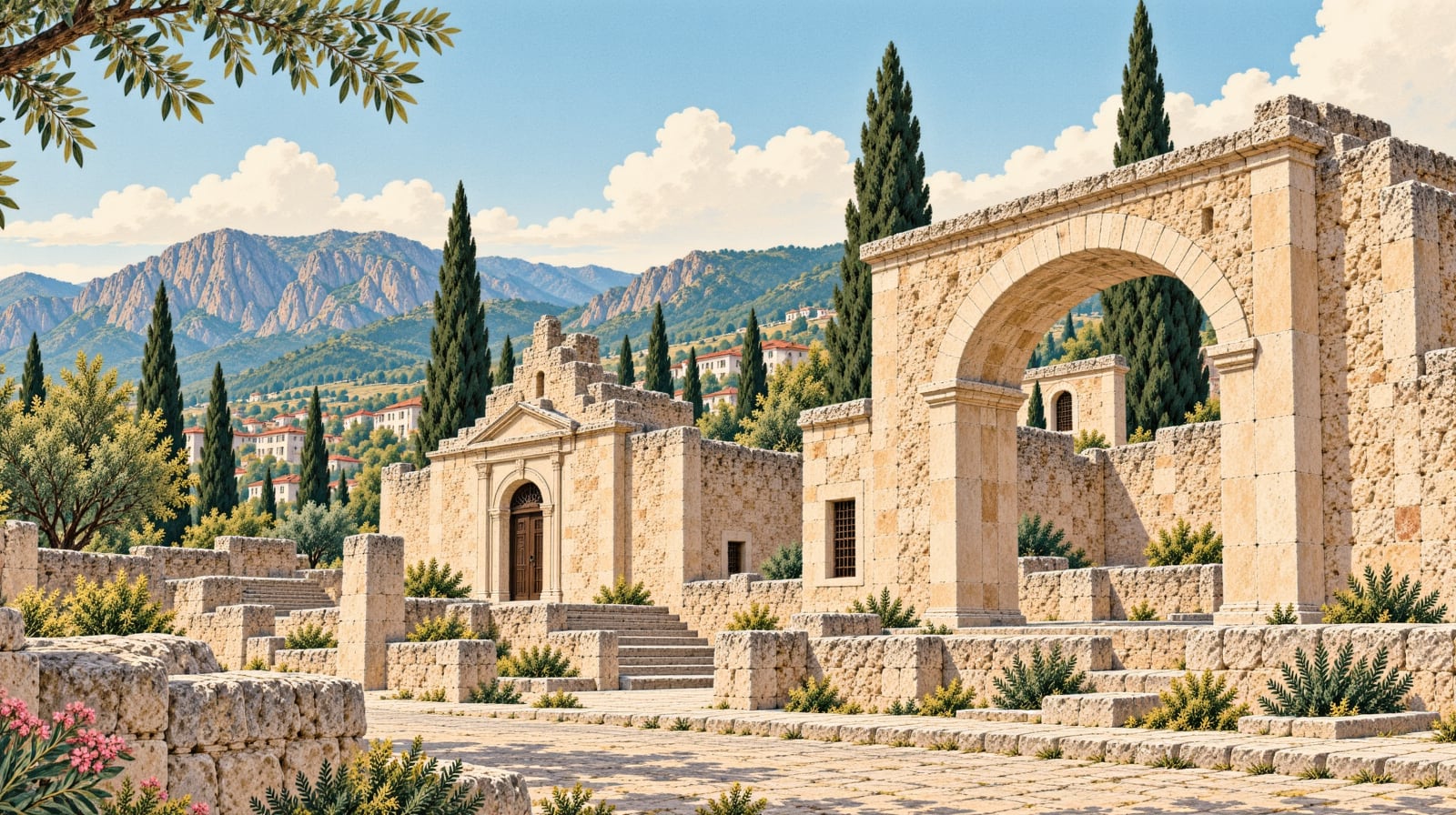 Akçakale Ada Şehri Kalıntıları çizimi, Ardahan