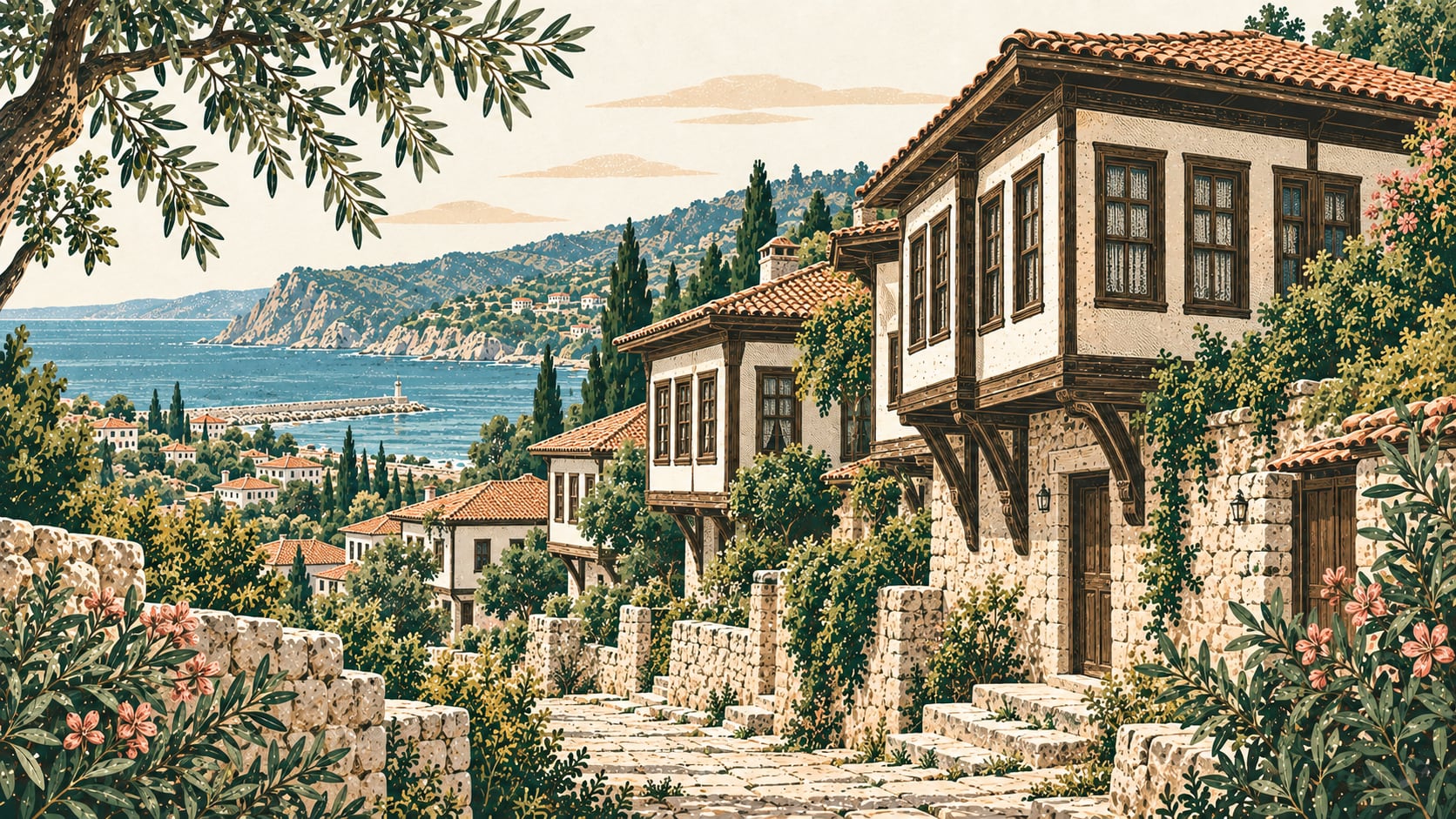 Akçakoca Tarihi Evleri çizimi, Düzce