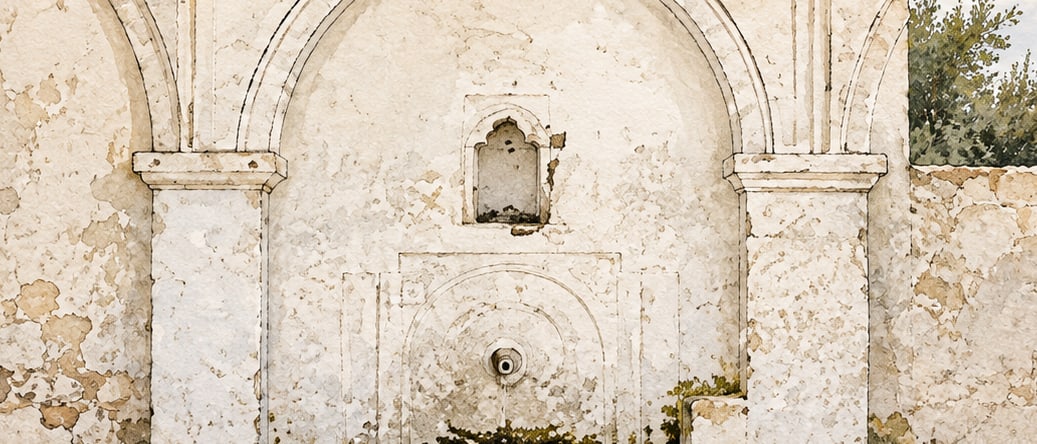 Akmescit Fountain çizimi, Isparta