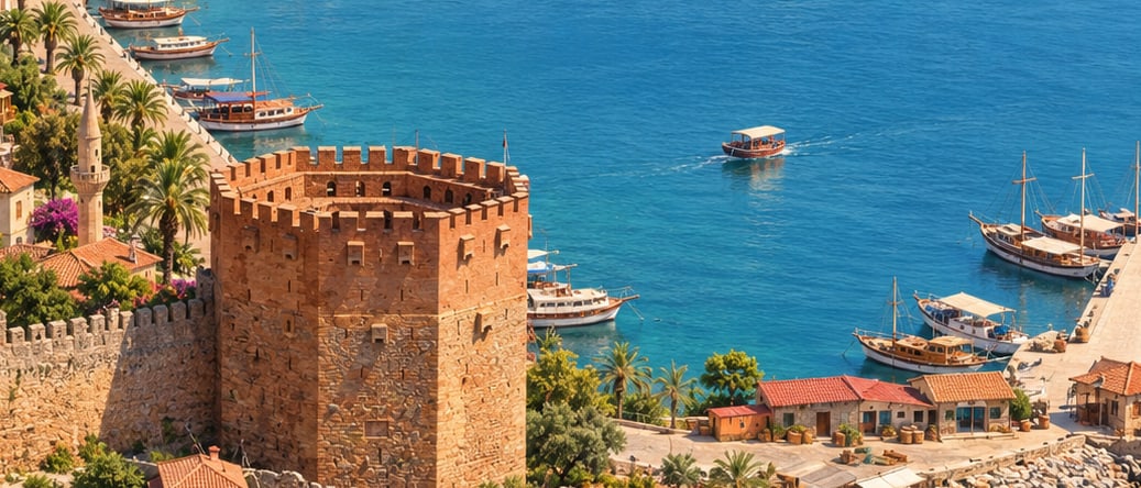Alanya Castle çizimi, Antalya