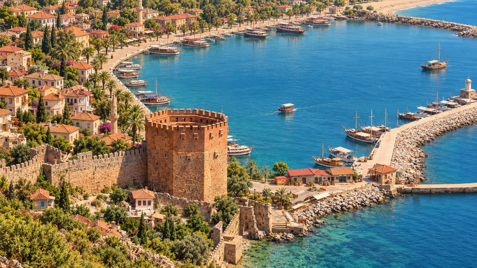 Alanya Castle çizimi, Antalya