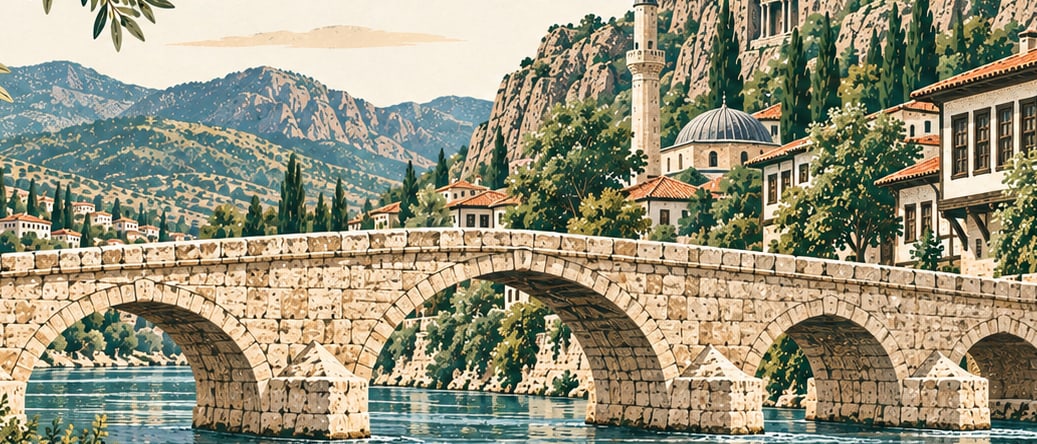 Alçak Köprü çizimi, Amasya