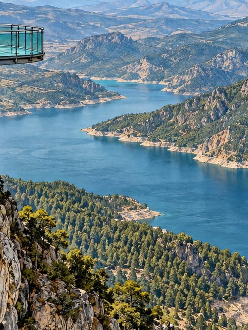 Ilustración: Terraza de Cristal de Ali Kayası, Kahramanmaraş