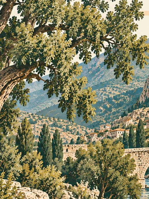 Ilustración: Monumento Natural del Álamo de Aliağa, Gümüşhane