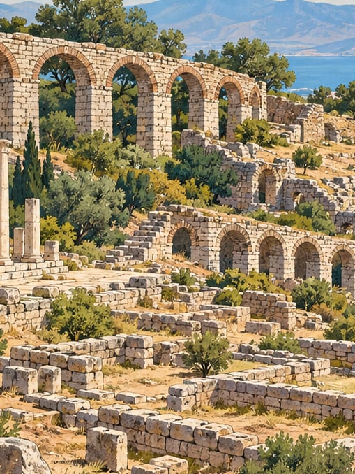 Ilustración: Yacimiento arqueológico de Alinda, Aydın