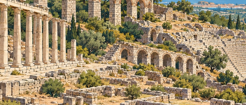 Alinda Archaeological Site çizimi, Aydın