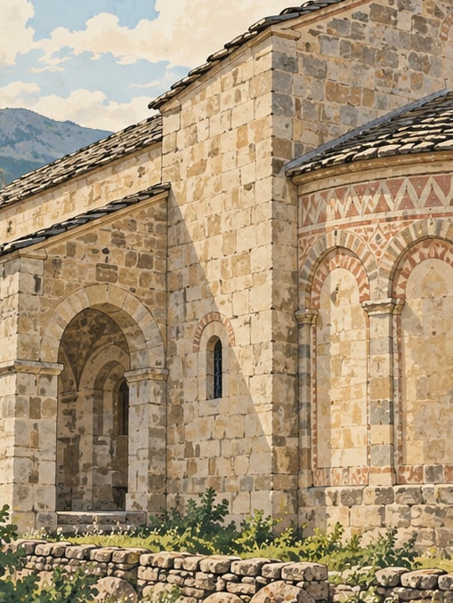 Ilustración: Iglesia de la aldea de Kamışlı, Alucra, Giresun