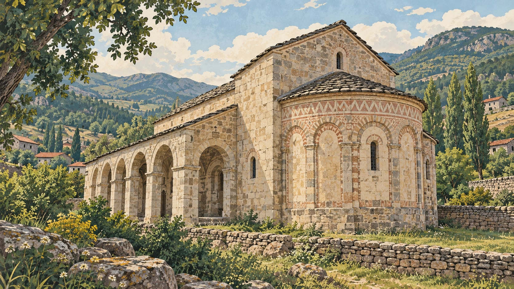 Alucra Kamışlı Village Church çizimi, Giresun