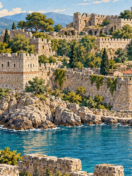 Ilustración: Castillo de Amasra, Bartın