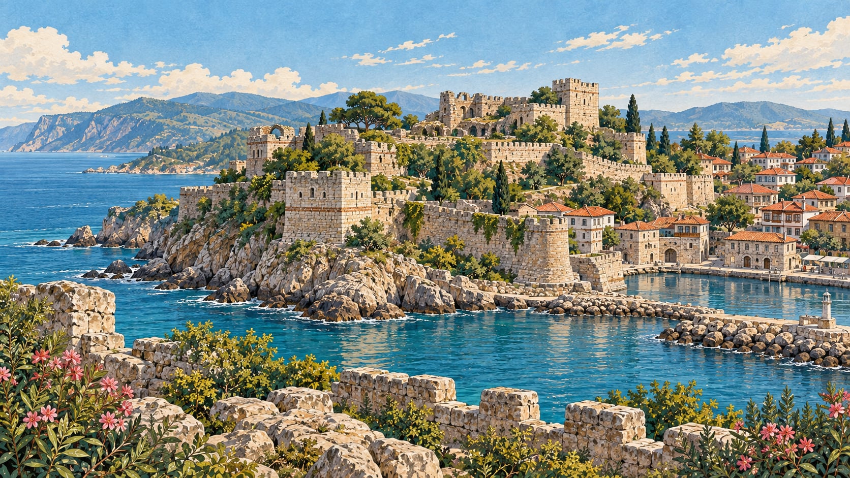 Amasra Castle çizimi, Bartın