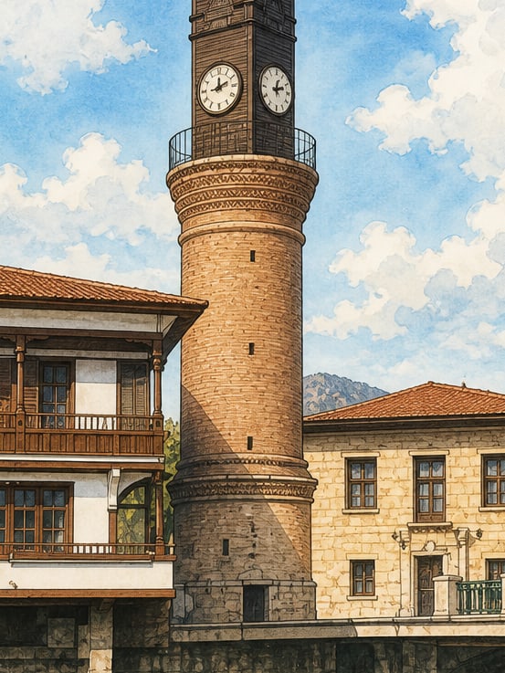Ilustración: Torre del Reloj de Amasya, Amasya
