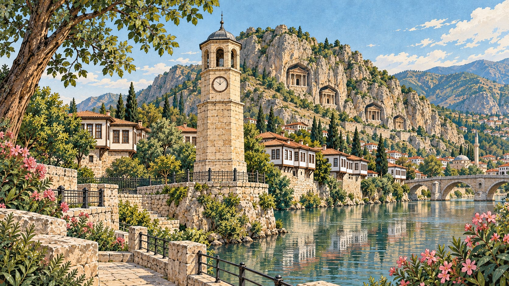 Amasya Clock Tower çizimi, Amasya