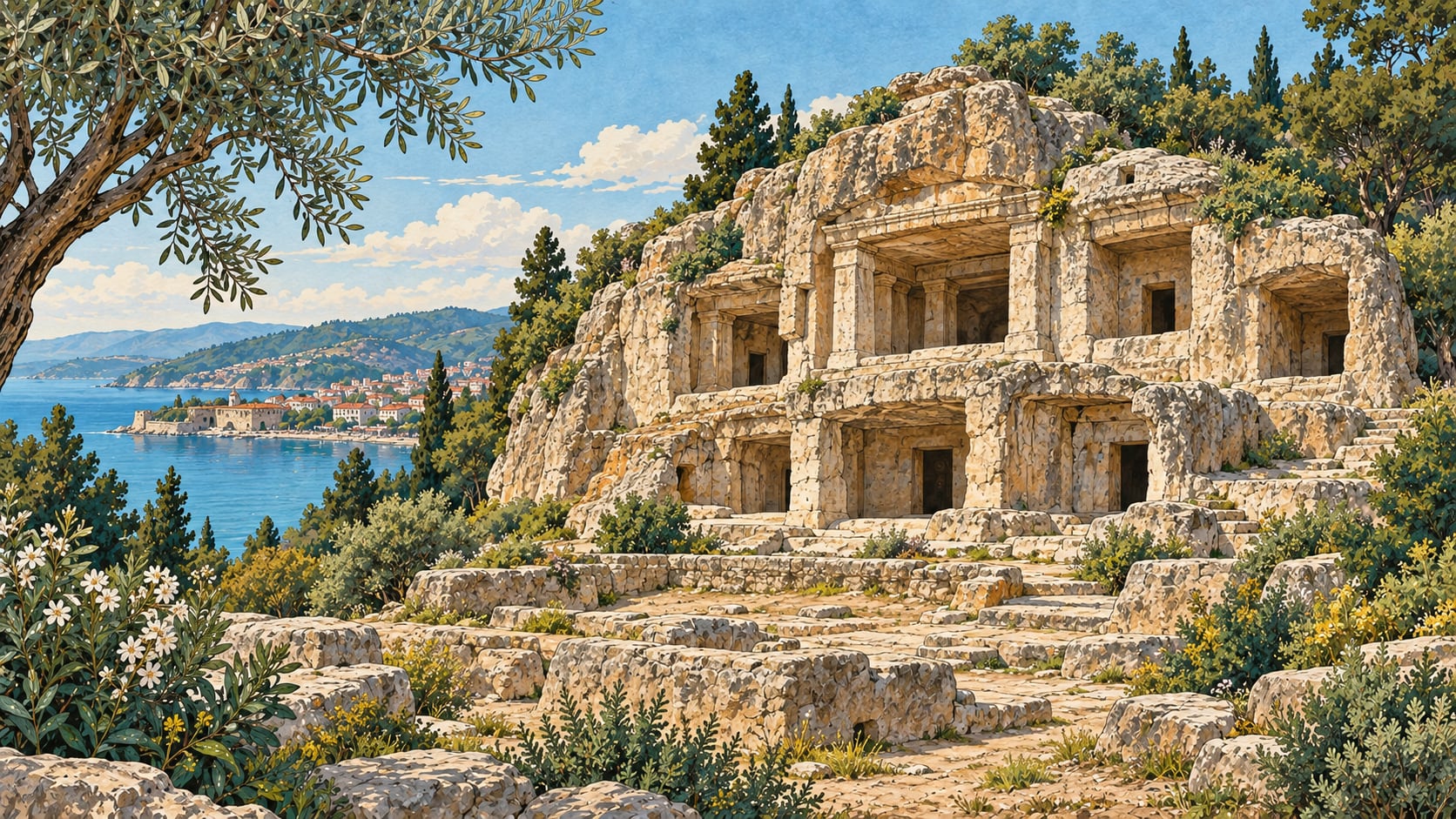 Ambarkaya Rock Tomb çizimi, Sinop