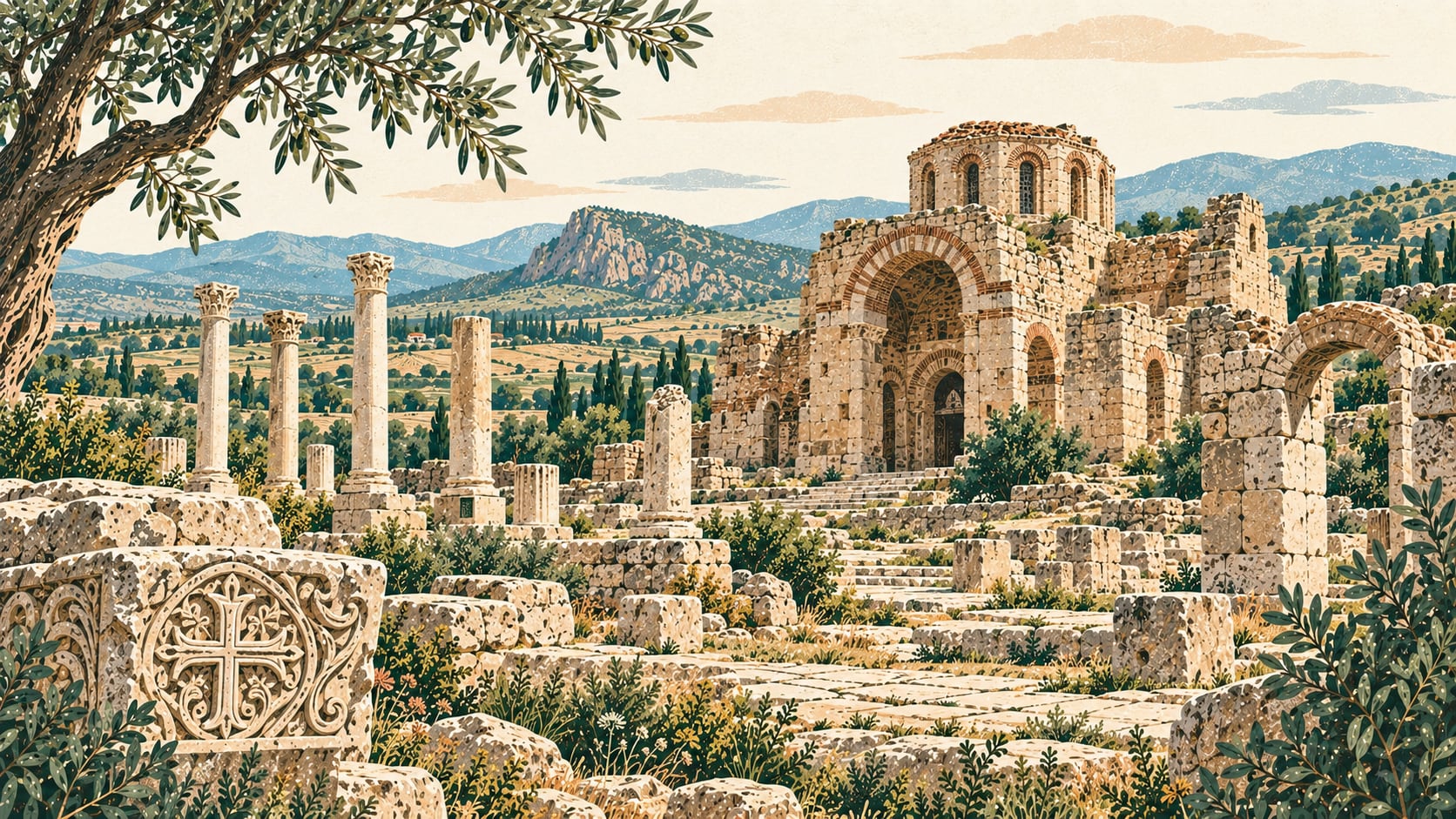 Amorium Ancient City çizimi, Afyonkarahisar