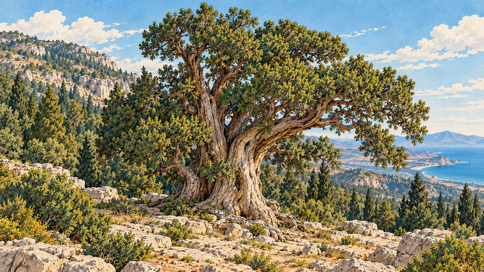 Ana Juniper Natural Monument çizimi, Mersin