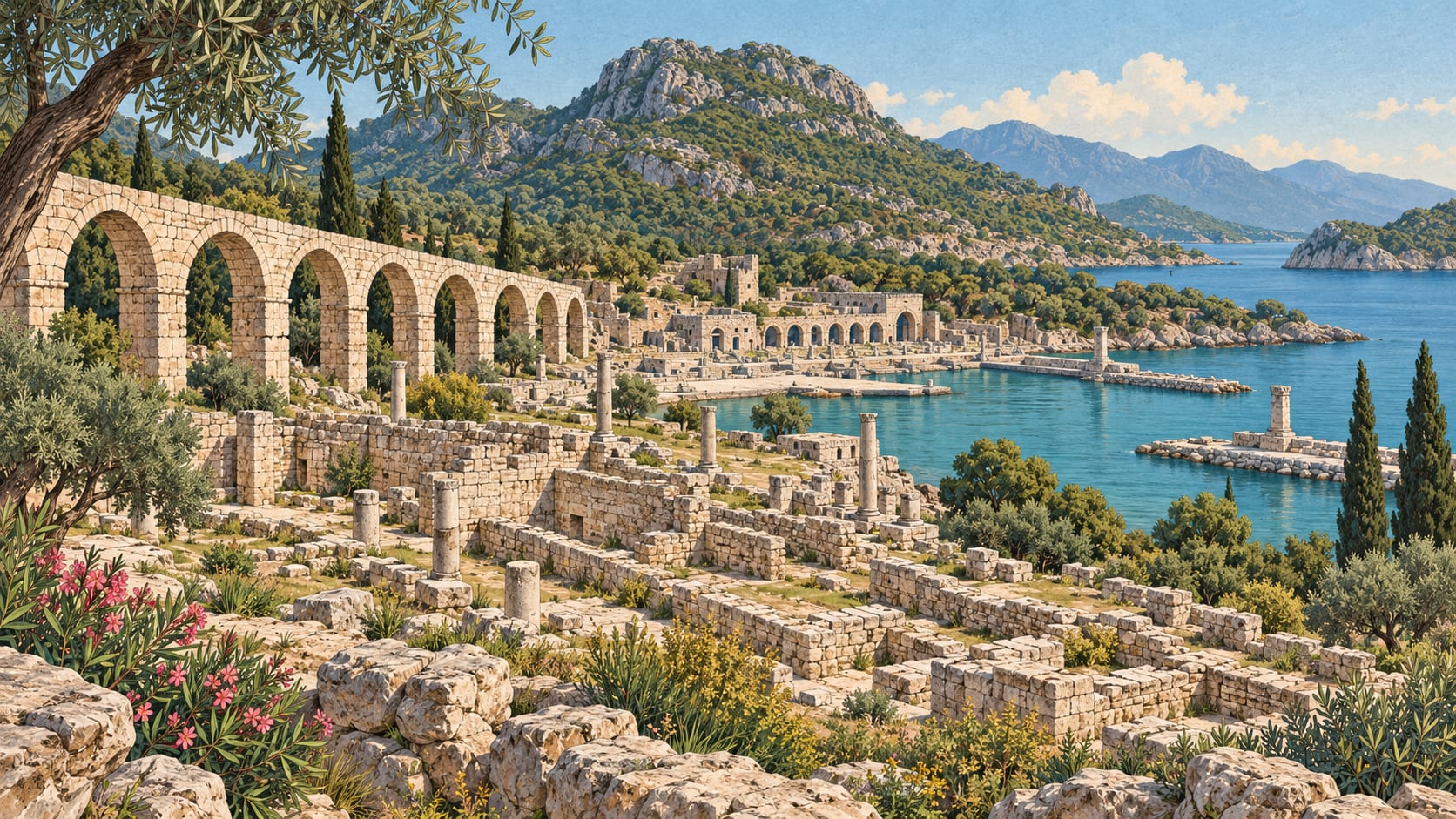 Andriake Archaeological Site çizimi, Antalya