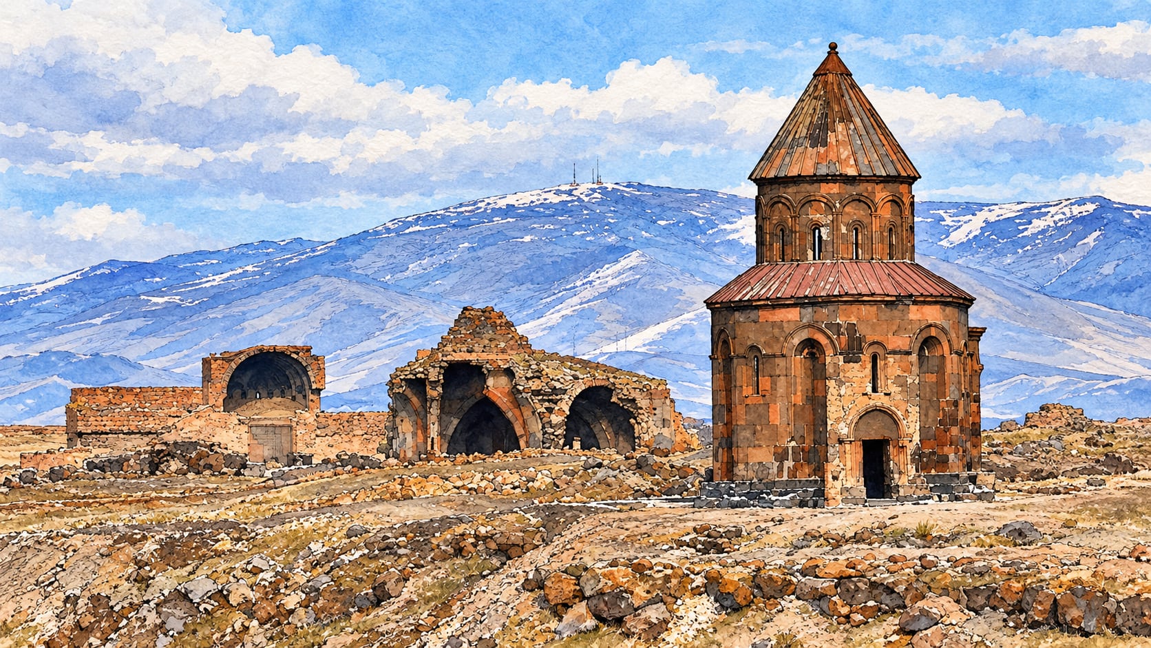 Archaeological Site of Ani çizimi, Kars