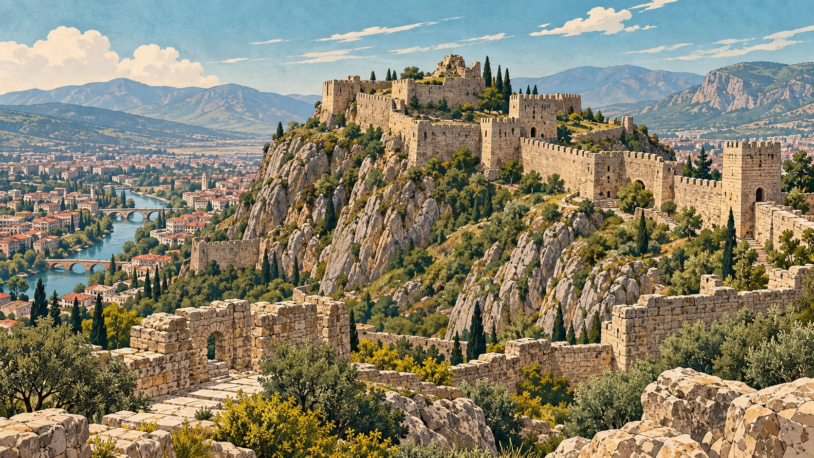 Antakya Castle and City Walls çizimi, Hatay