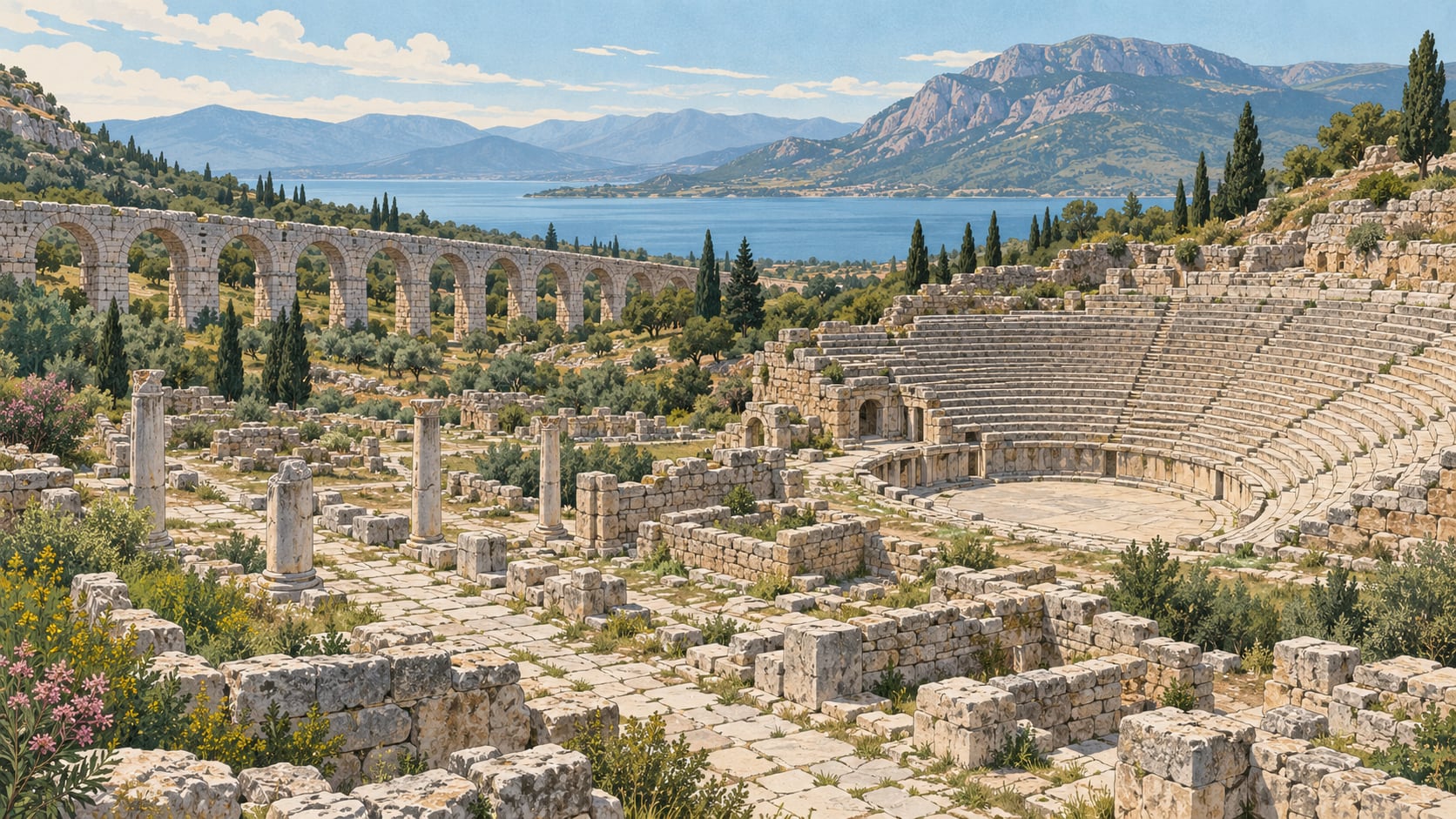 Antiocheia Archaeological Site çizimi, Isparta