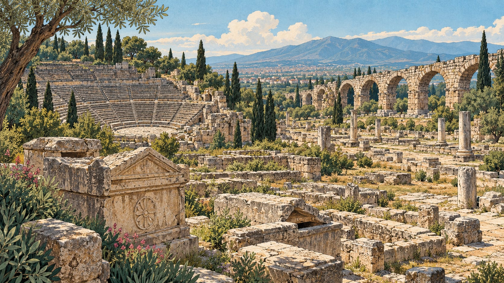 Apollonia Necropolis çizimi, Bursa