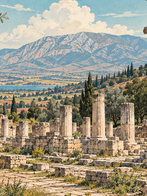 Ilustración: Ciudad antigua de Apolonia Salbace, Denizli