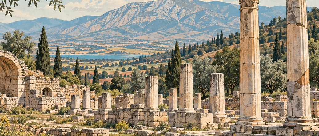 Apollonia Salbace Ancient City çizimi, Denizli