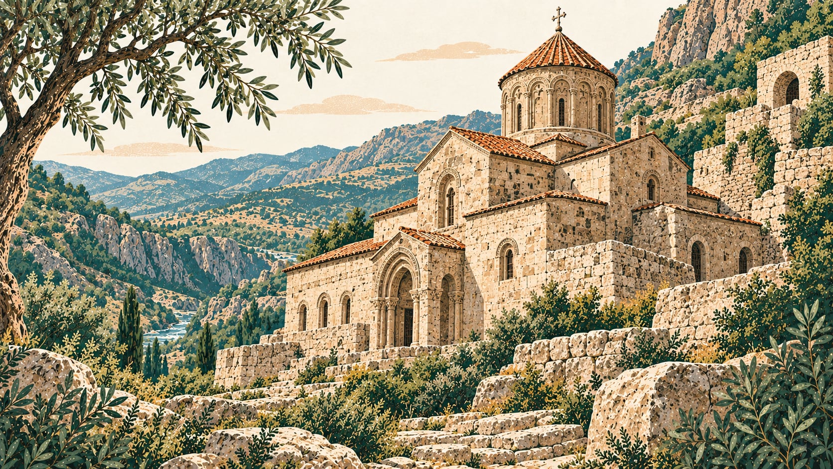 Arek Monastery çizimi, Bingöl