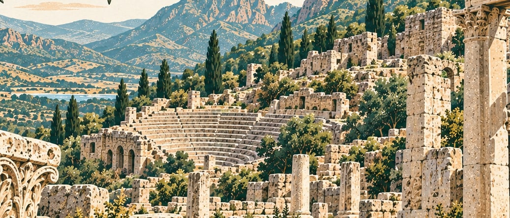 Ariassos Ancient City çizimi, Antalya