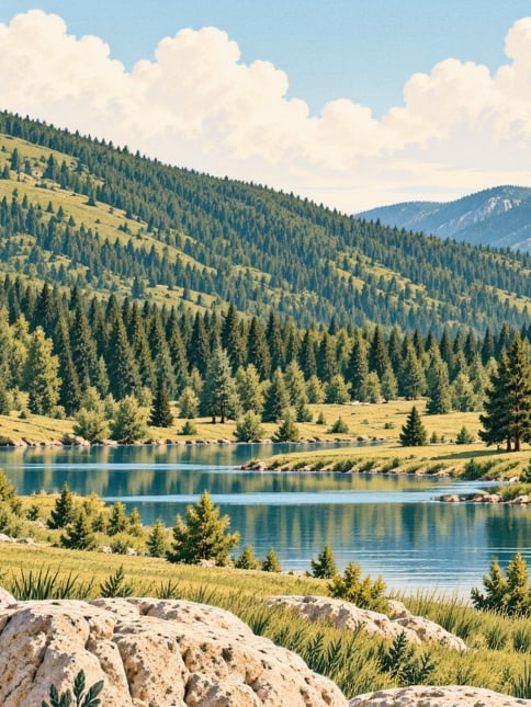 Ilustración: Parque Natural de los Lagos de Artabel, Gümüşhane