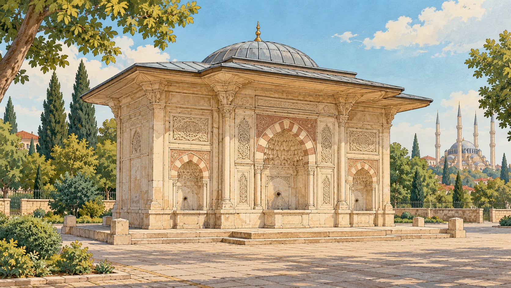 Askeri Hastane Çeşmesi çizimi, Edirne