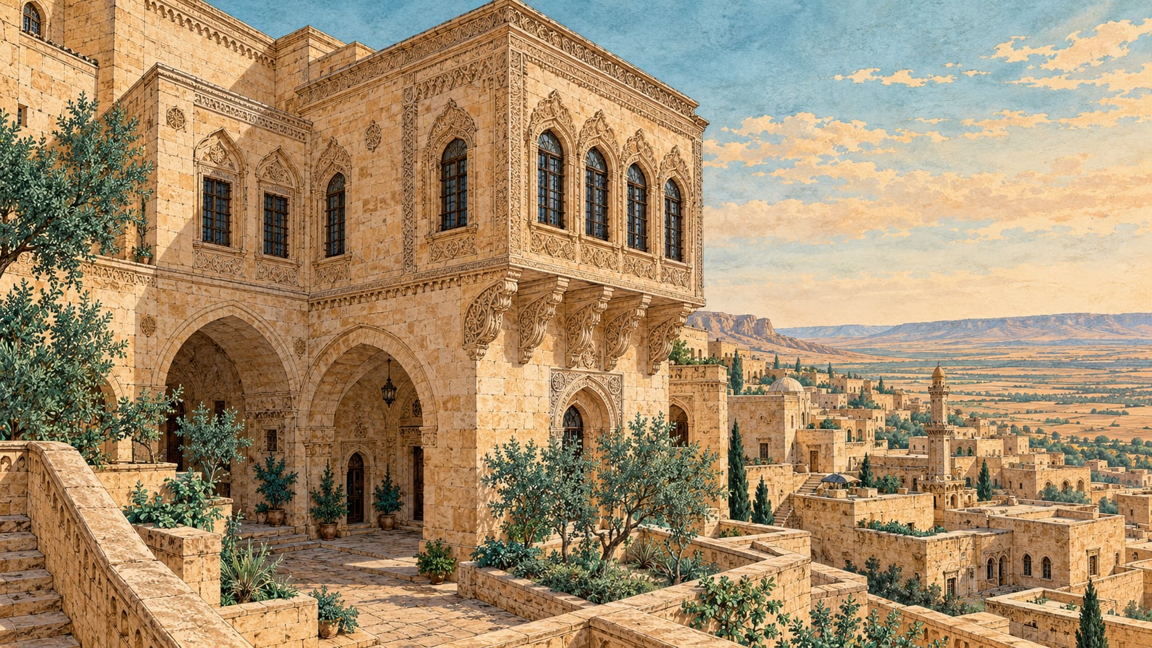 Asmalı Mansion çizimi, Nevşehir