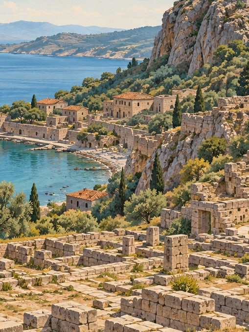 Ilustración: Yacimiento arqueológico de Assos, Çanakkale