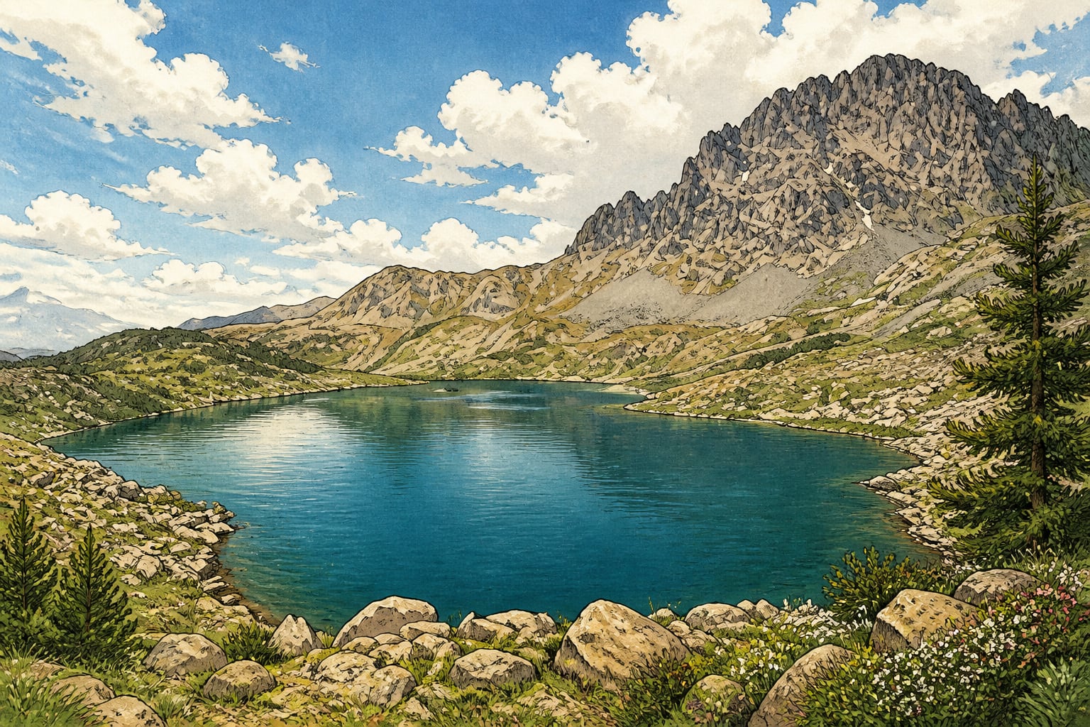 At Lake çizimi, Rize