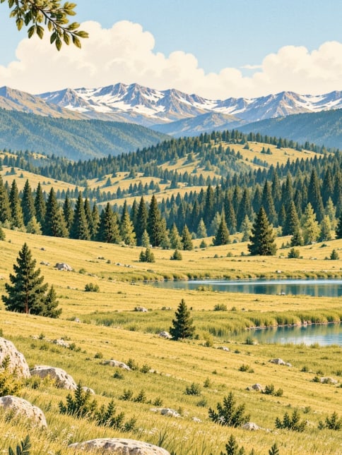 Ilustración: Centro de esquí de Atabarı y meseta de Mersivan, Artvin