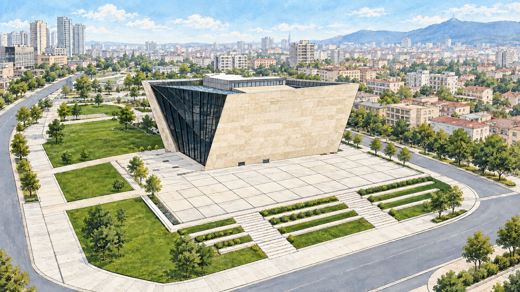 Ataşehir Municipality Volunteer Service Foundation Centenary Atatürk Museum and Library çizimi, İstanbul
