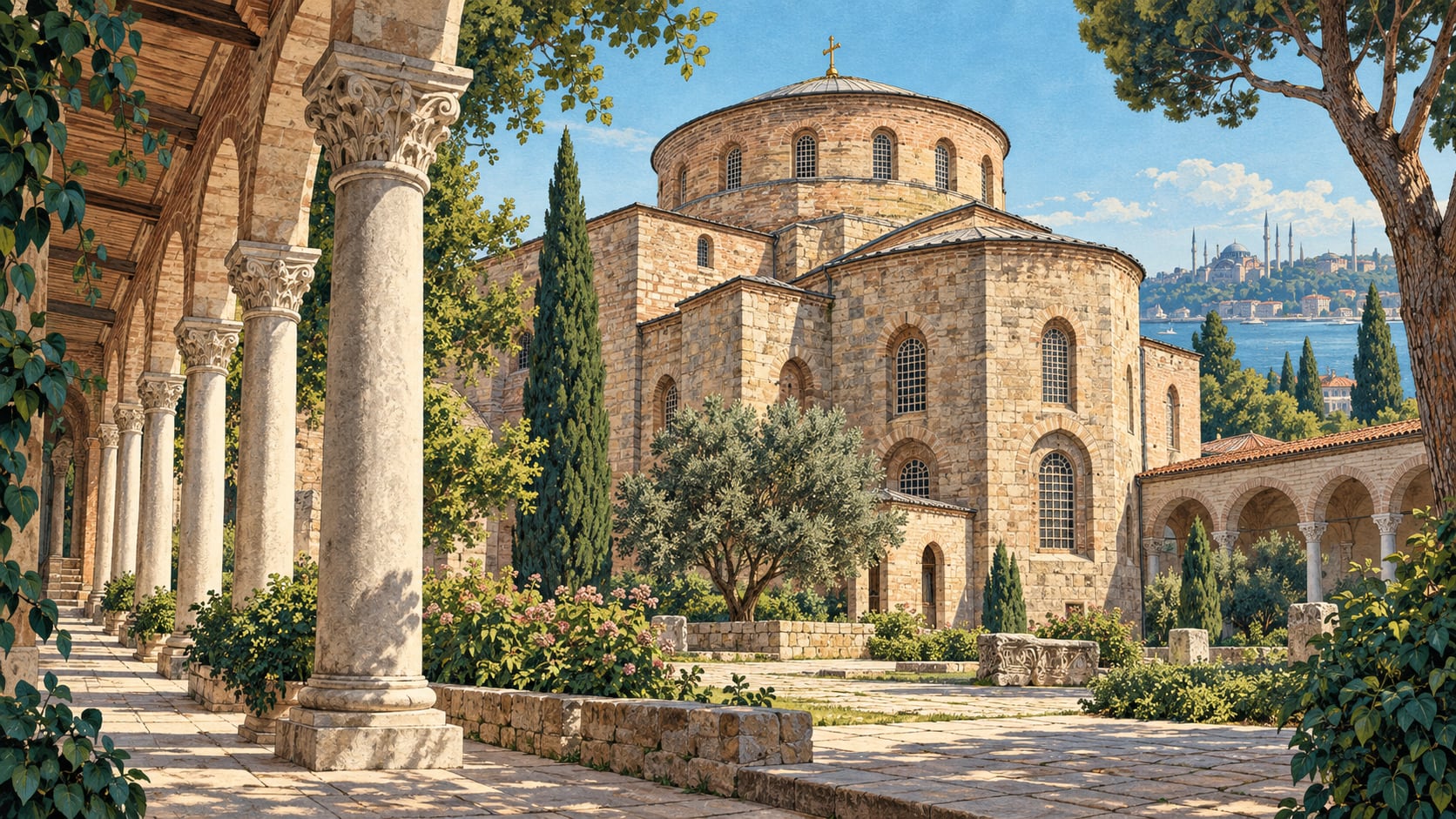Aya İrini Church Museum çizimi, İstanbul